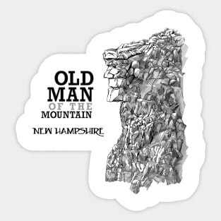 Old Man of the Mountain 2 Color list of Peaks on back Sticker